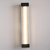 Modern Vertical Outdoor Ribbed Glass Wall Sconce Image - 8