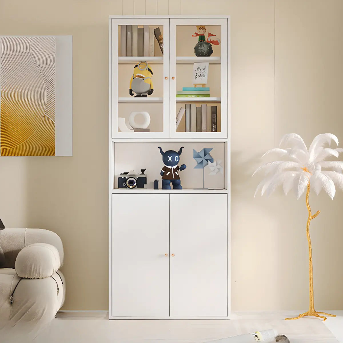 Modern Vertical Rectangular Steel Storage Bookcase Image - 16