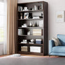 Modern Vertical Rectangular Timber Multi-shelf Bookcase Image - 2