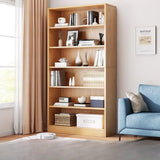 Modern Vertical Rectangular Timber Multi-shelf Bookcase Image - 21