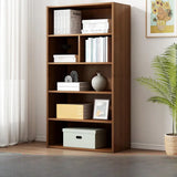 Modern Vertical Rectangular Timber Multi-shelf Bookcase Image - 26