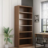 Modern Vertical Rectangular Timber Multi-shelf Bookcase Image - 3