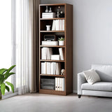 Modern Vertical Rectangular Timber Multi-shelf Bookcase Image - 31