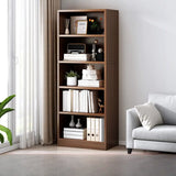 Modern Vertical Rectangular Timber Multi-shelf Bookcase Image - 33