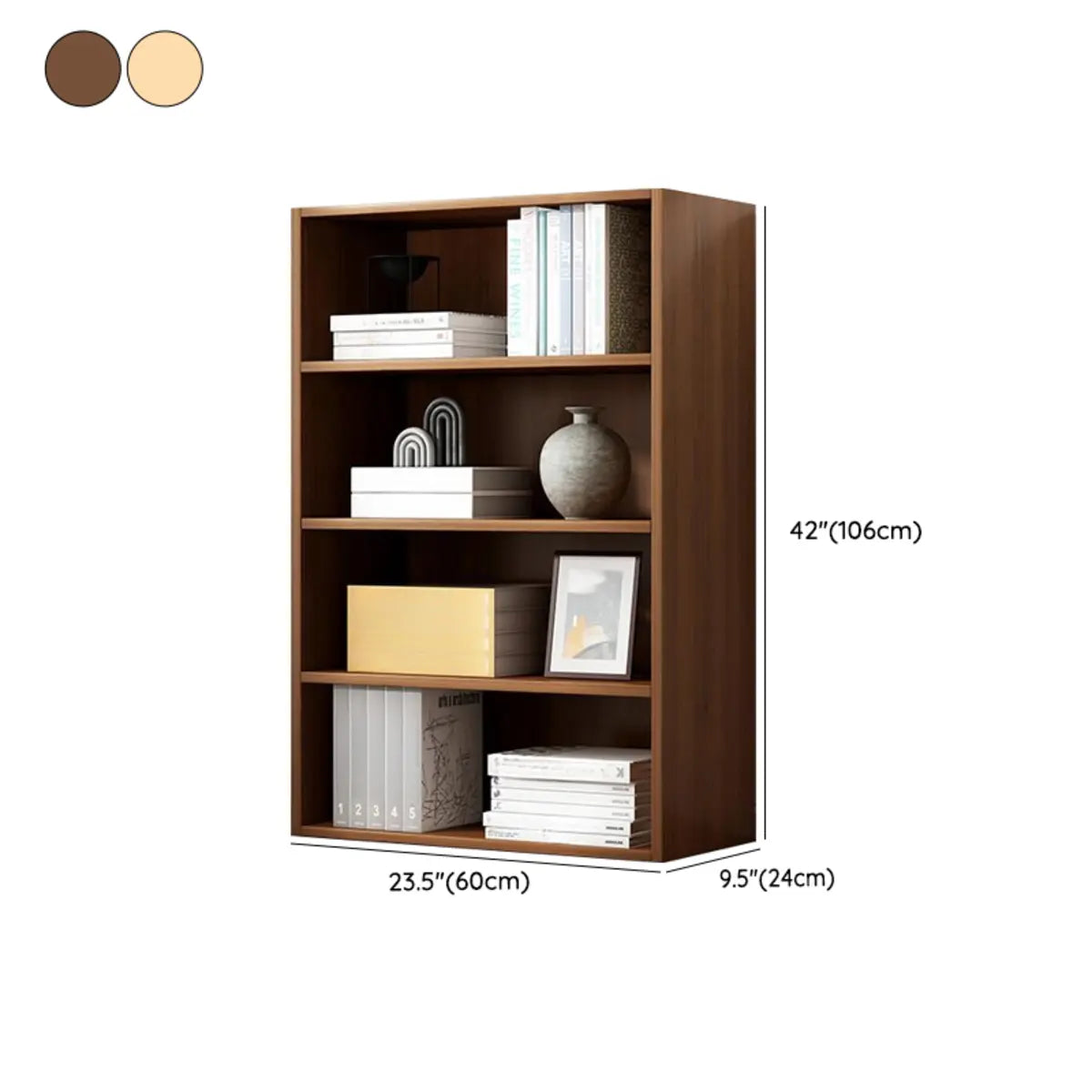 Modern Vertical Rectangular Timber Multi-shelf Bookcase Image - 37