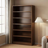 Modern Vertical Rectangular Timber Multi-shelf Bookcase Image - 5