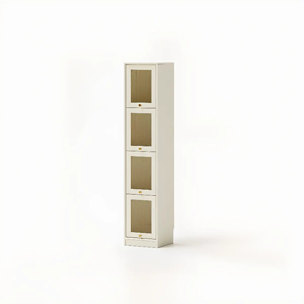 Modern Vertical Tall Brown Narrow Storage Bookcase Image - 11