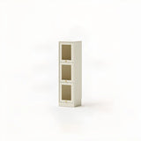 Modern Vertical Tall Brown Narrow Storage Bookcase Image - 17