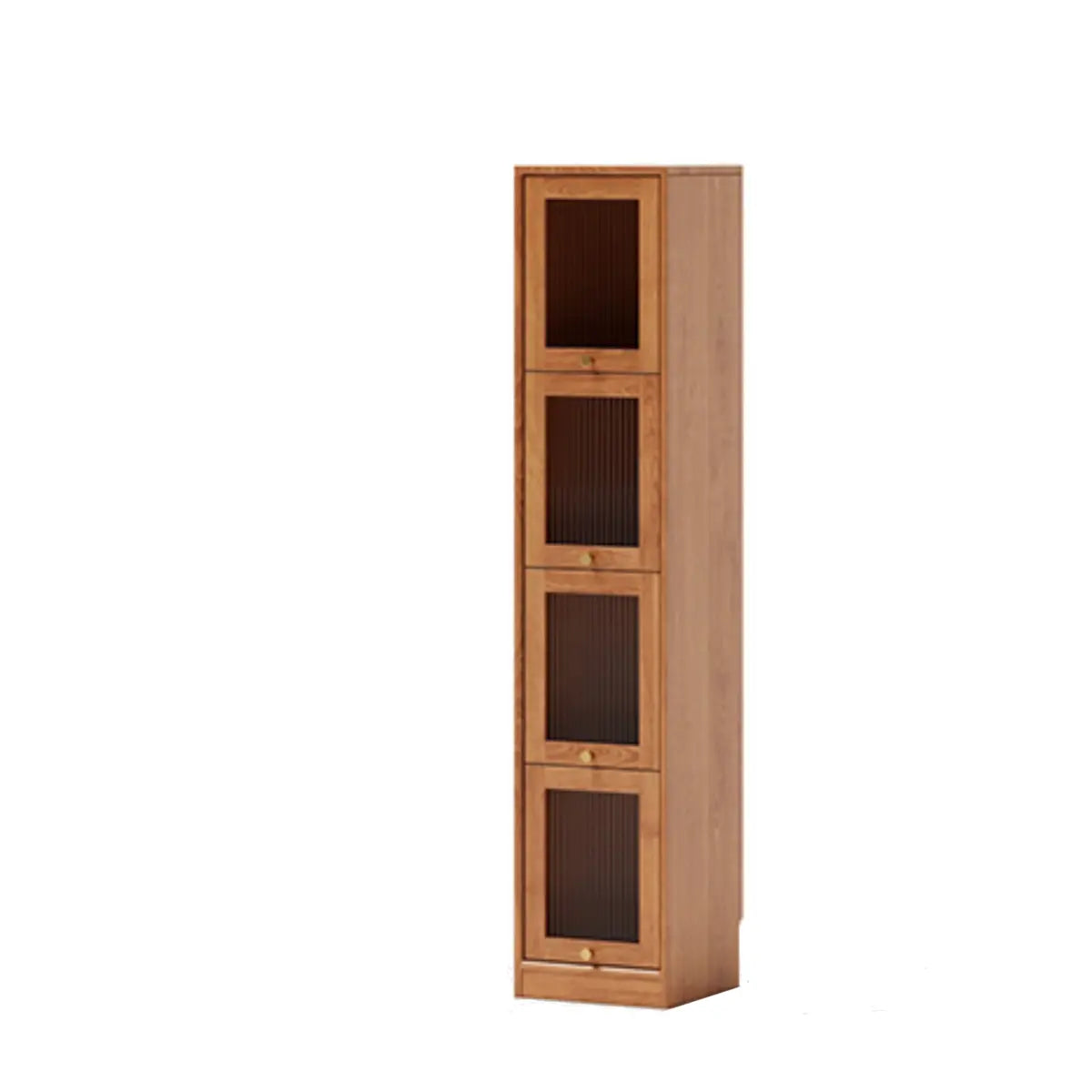 Modern Vertical Tall Brown Narrow Storage Bookcase Image - 19