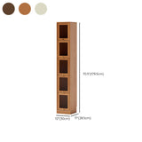 Modern Vertical Tall Brown Narrow Storage Bookcase #size