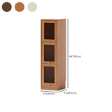 Modern Vertical Tall Brown Narrow Storage Bookcase Image - 23