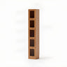 Modern Vertical Tall Brown Narrow Storage Bookcase Image - 3