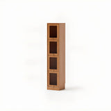 Modern Vertical Tall Brown Narrow Storage Bookcase Image - 9