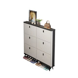 Modern Vertical Wood Entryway Shoe Storage Cabinet White Image - 7