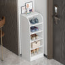 Modern Vertical Wood Hallway Gray 5-Tier Open Shoe Rack Image - 3