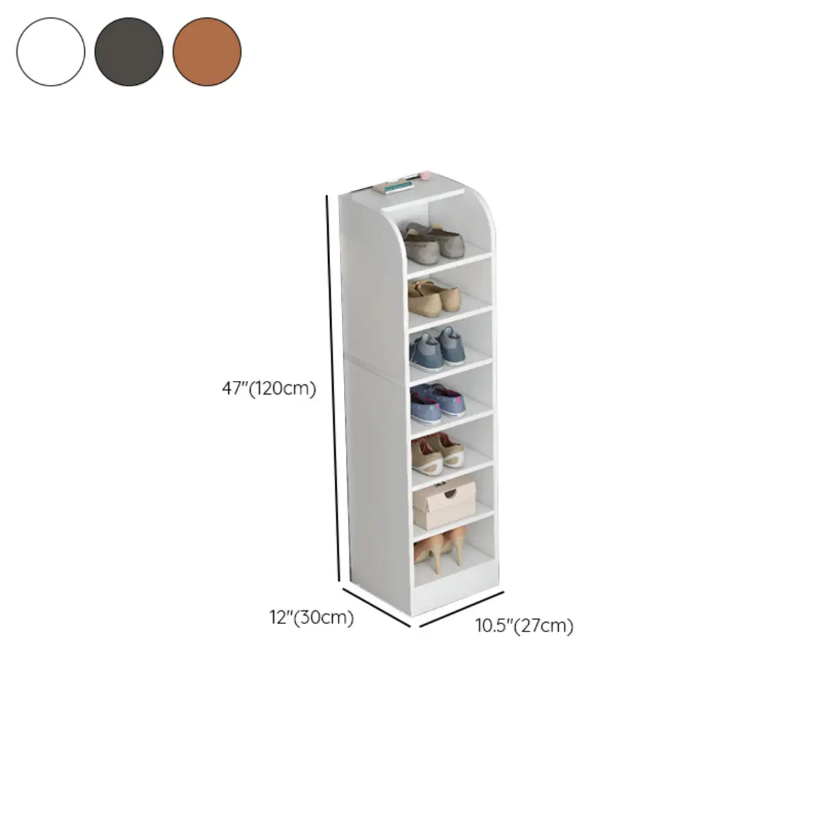 Modern Vertical Wood Hallway Gray 5-Tier Open Shoe Rack Image - 31