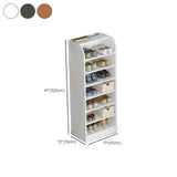 Modern Vertical Wood Hallway Gray 5-Tier Open Shoe Rack Image - 34