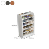 Modern Vertical Wood Hallway Gray 5-Tier Open Shoe Rack Image - 36