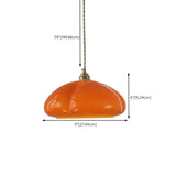 Modern Vibrant Orange Pumpkin Glass Pendant Light  #size