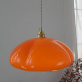 Modern Vibrant Orange Pumpkin Glass Pendant Light  Image - 3