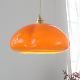 Modern Vibrant Orange Pumpkin Glass Pendant Light  Image - 5