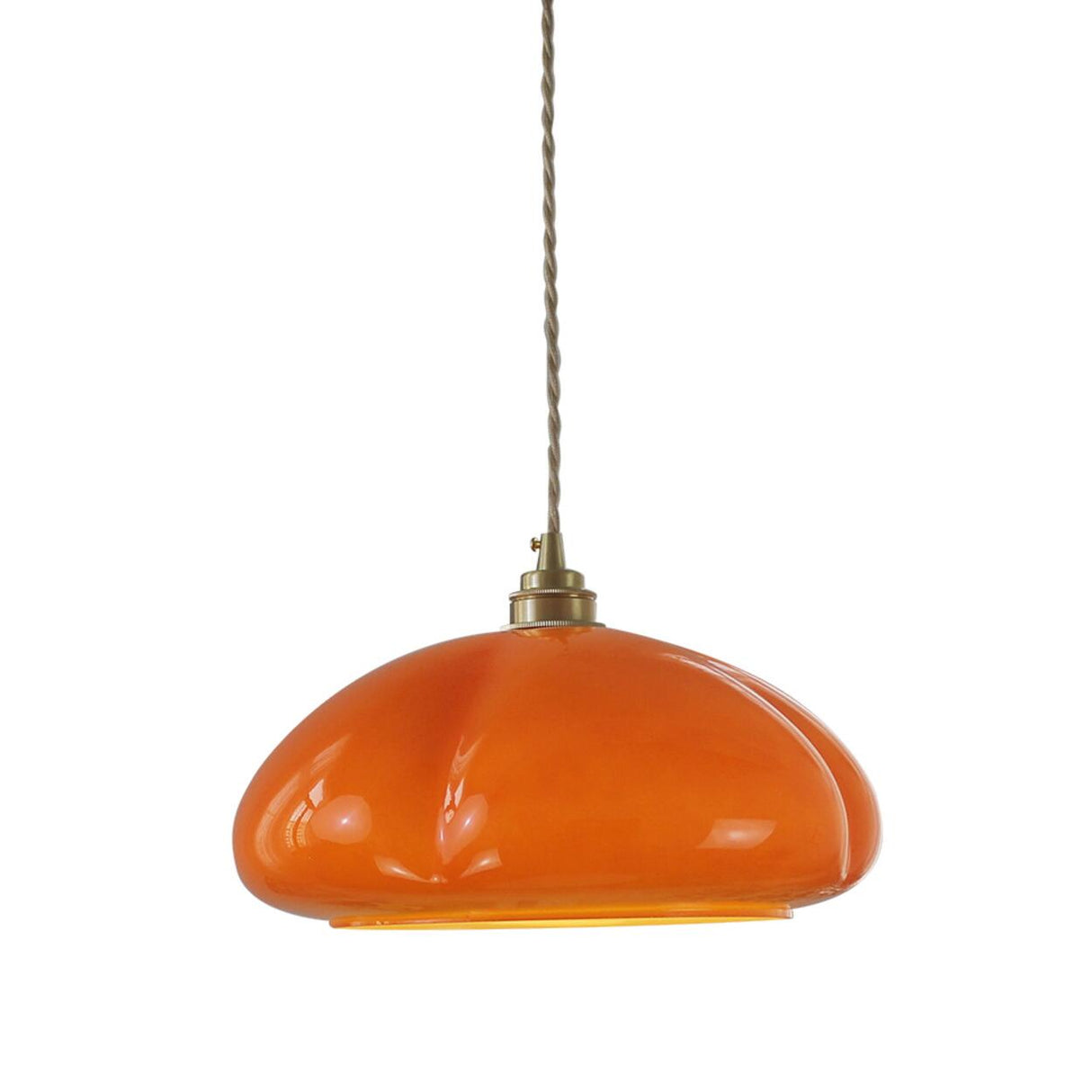 Modern Vibrant Orange Pumpkin Glass Pendant Light  Image - 6