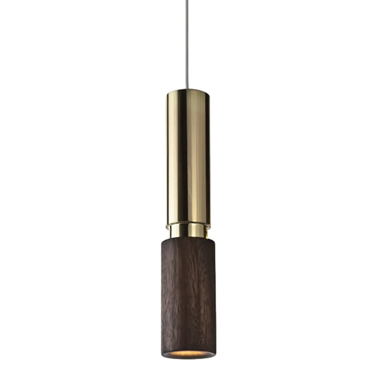 Modern Walnut Solid Wood Bedroom Cylinder Pendant Light  Image - 5