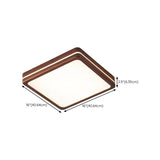 Modern Walnut Square LED Flush Mount Ceiling Light Image - 22