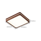 Modern Walnut Square LED Flush Mount Ceiling Light Image - 23