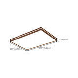 Modern Walnut Square LED Flush Mount Ceiling Light Image - 26