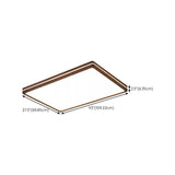 Modern Walnut Square LED Flush Mount Ceiling Light Image - 27