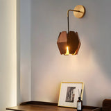 Modern Walnut Wood Geometric Wall Lighting Fixtures Image - 1