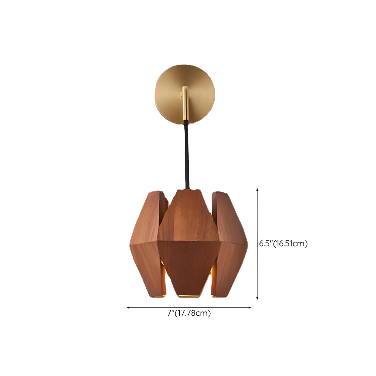 Modern Walnut Wood Geometric Wall Lighting Fixtures 