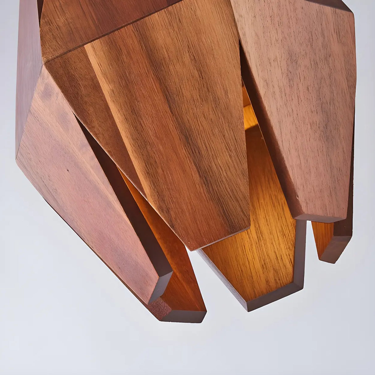 Modern Walnut Wood Geometric Wall Lighting Fixtures Image - 8