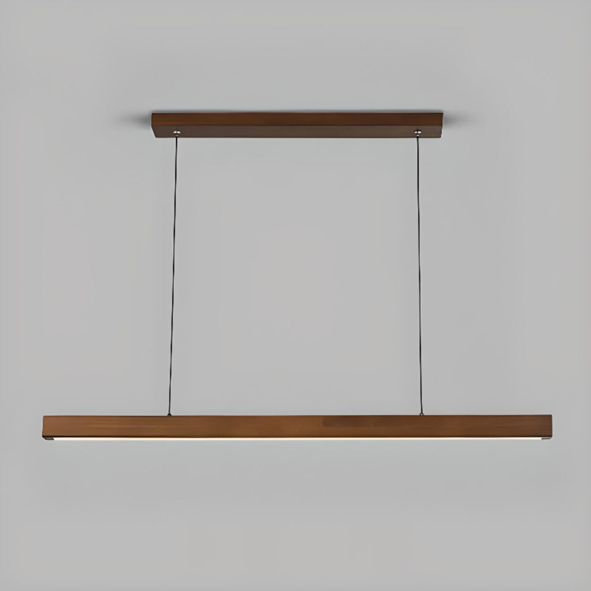 Modern Walnut Wooden Linear Island Hanging Light Image - 10