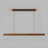 Modern Walnut Wooden Linear Island Hanging Light Image - 10