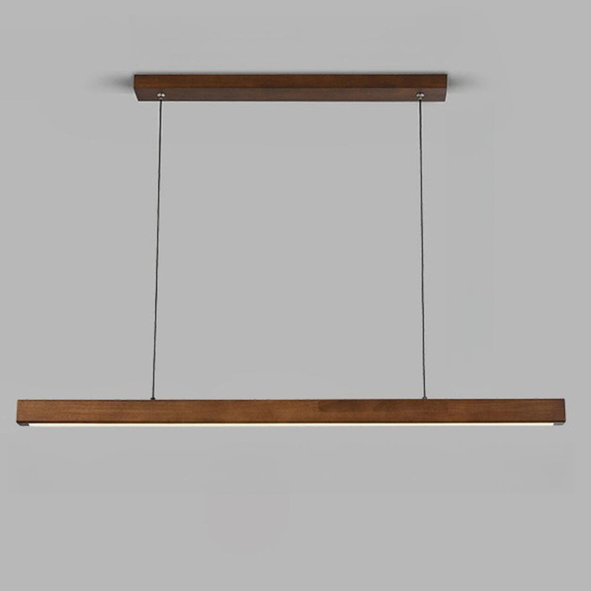 Modern Walnut Wooden Linear Island Hanging Light Image - 11