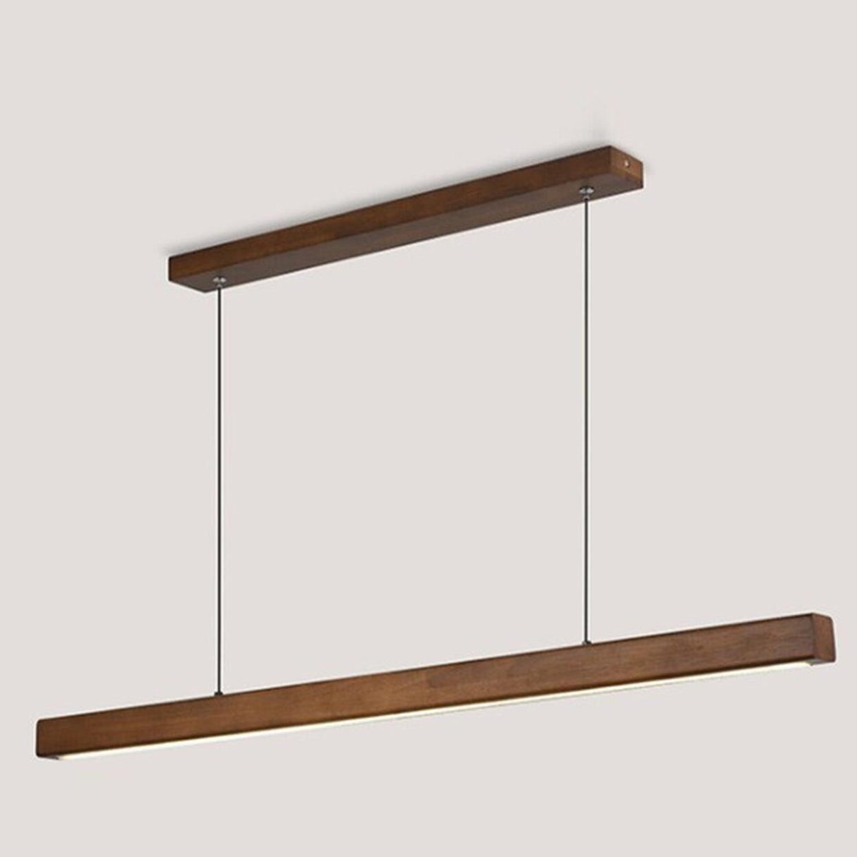 Modern Walnut Wooden Linear Island Hanging Light Image - 12