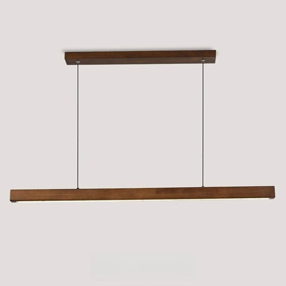 Modern Walnut Wooden Linear Island Hanging Light Image - 13