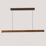 Modern Walnut Wooden Linear Island Hanging Light Image - 13