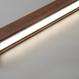 Modern Walnut Wooden Linear Island Hanging Light Image - 17