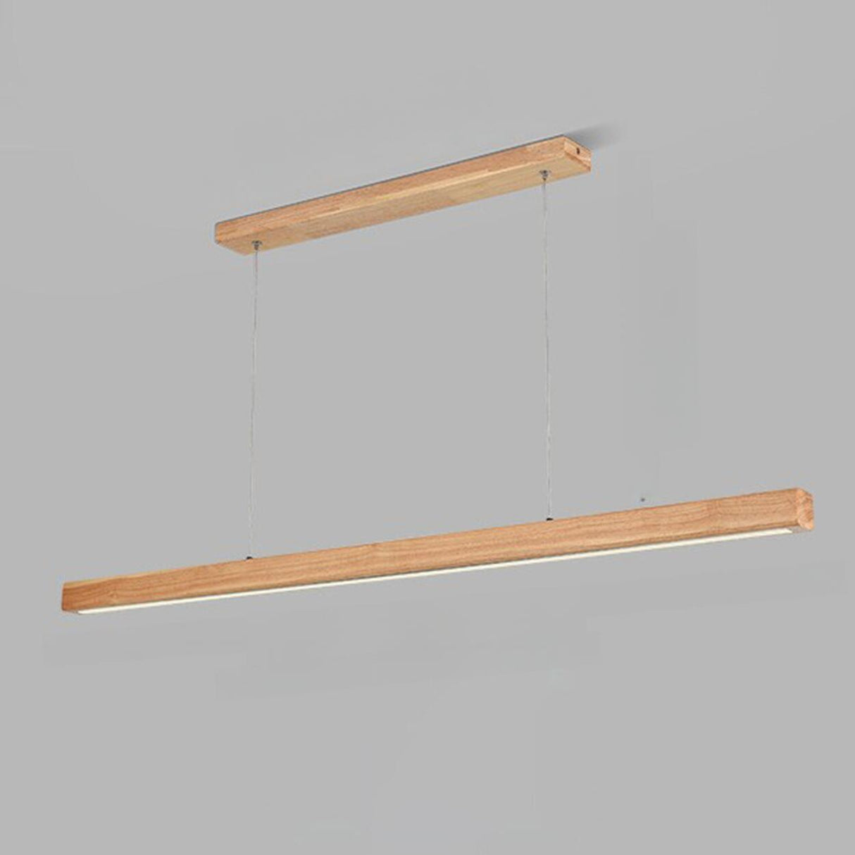 Modern Walnut Wooden Linear Island Hanging Light Image - 7