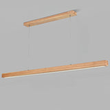 Modern Walnut Wooden Linear Island Hanging Light Image - 8