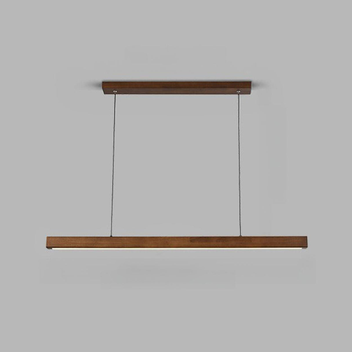 Modern Walnut Wooden Linear Island Hanging Light Image - 9