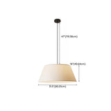 Modern Warm Cylinder Fabric Beige Dining Room Pendant Light Image - 16