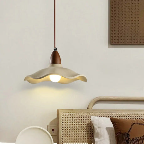 Modern Wave Concrete Grey Bedroom Pendant Lamp Light Image - 1