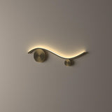 Modern Wave Design Gold LED Wall Sconce Light Image - 2