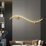 Modern Wave Design Gold LED Wall Sconce Light Image - 3