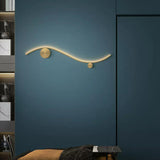 Modern Wave Design Gold LED Wall Sconce Light Image - 4