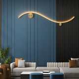 Modern Wave Design Gold LED Wall Sconce Light Image - 5